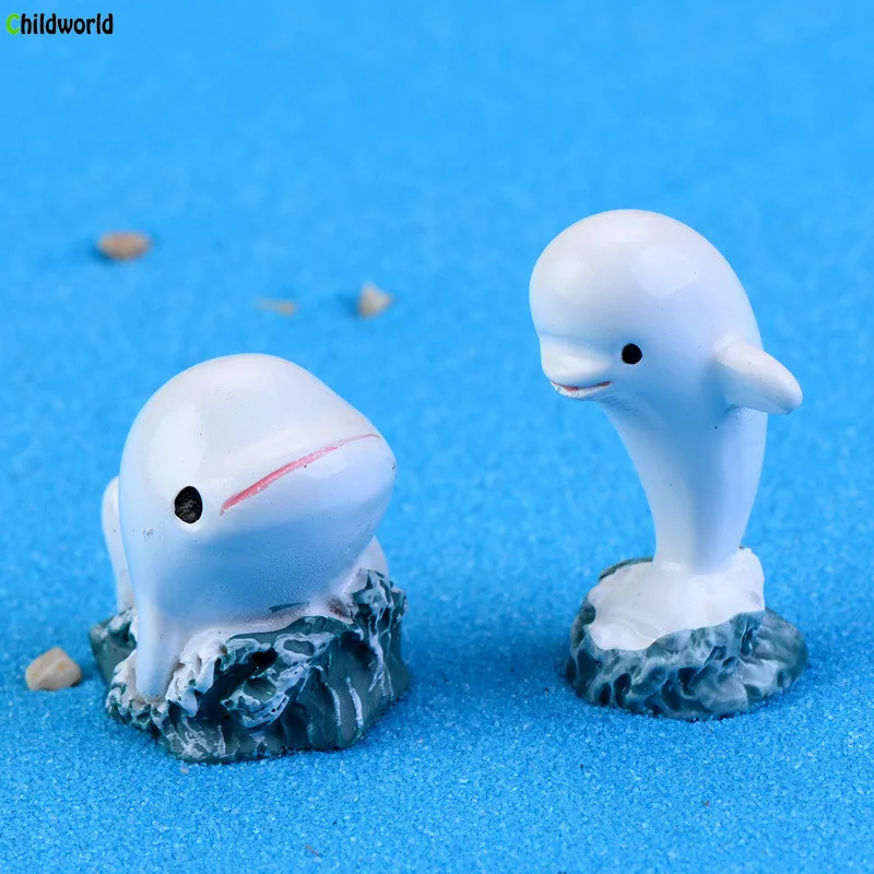 

Micro Landscape Decoration Furnishing Articles Mediterranean Style Aegean Resin White Dolphin Aquarium Furnishing Articles