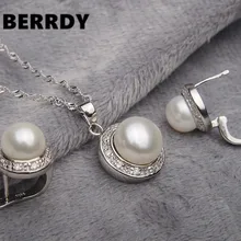 Ювелирные изделия из настоящего жемчуга набор свадебных ювелирных изделий 4 цвета ожерелье серьги набор с культивированным жемчугом