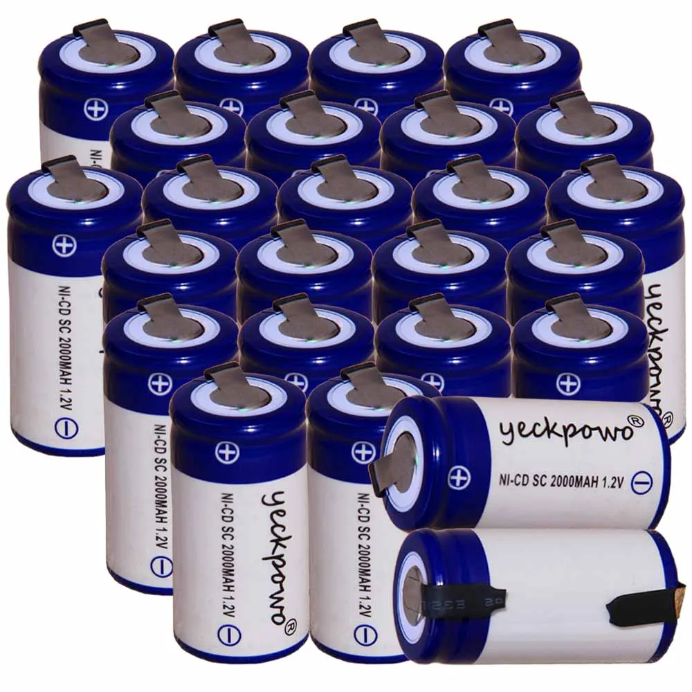 

Lowest price 25 piece SC battery 1.2v batteries rechargeable 2000mAh nicd battery for power tools akkumulator