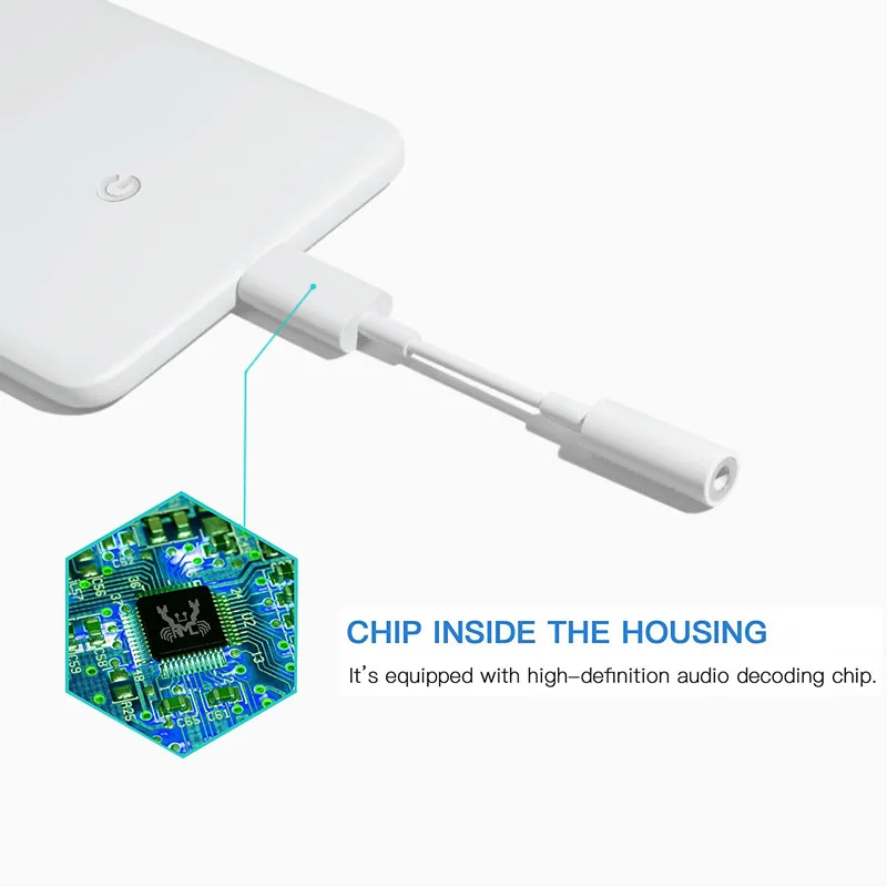 Оригинальный Pixel 2 Usb C до 3 5 мм аудио адаптер для наушников Встроенный цифровой