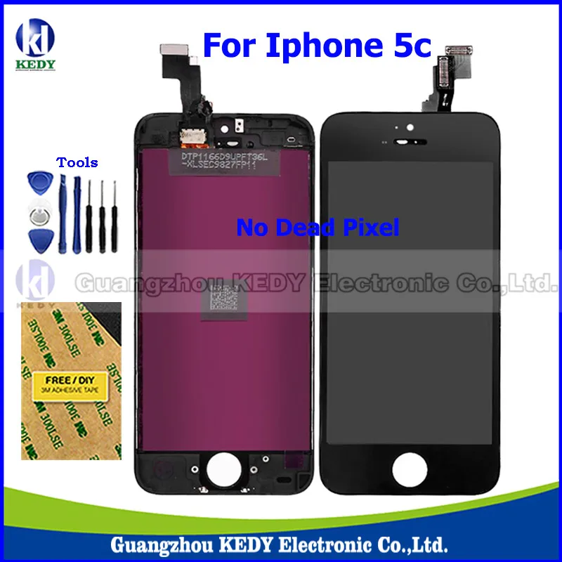 

Black Grade AAA++  Smartphone LCD Replacements for iphone 5c 4.0" LCD Screen with Digitizer Touch Assembly No Dead Pixel + Tools
