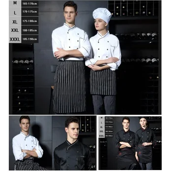 

. 10pc s high quality Canteen chef wear master long sleeved clothes hotel restaurant fast-food kitchen cooker uniforms