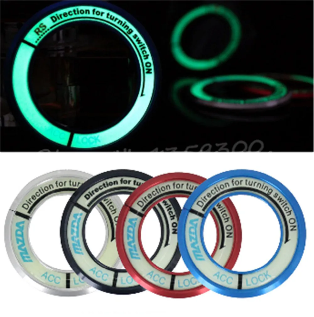 

For Mazda 3 Mazda 6 Luminous Ignition Switch Cover Decoration Stickers Key Hole Protection Circle Fashion Style