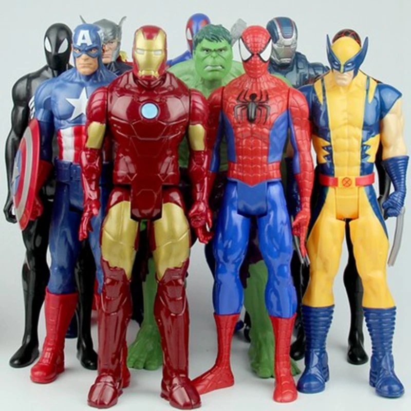 

Marvels The Avengers Super Heros Thor Doll Captain America Iron Man SpiderMan Wolverine Spider man Action Figure Robot Toy