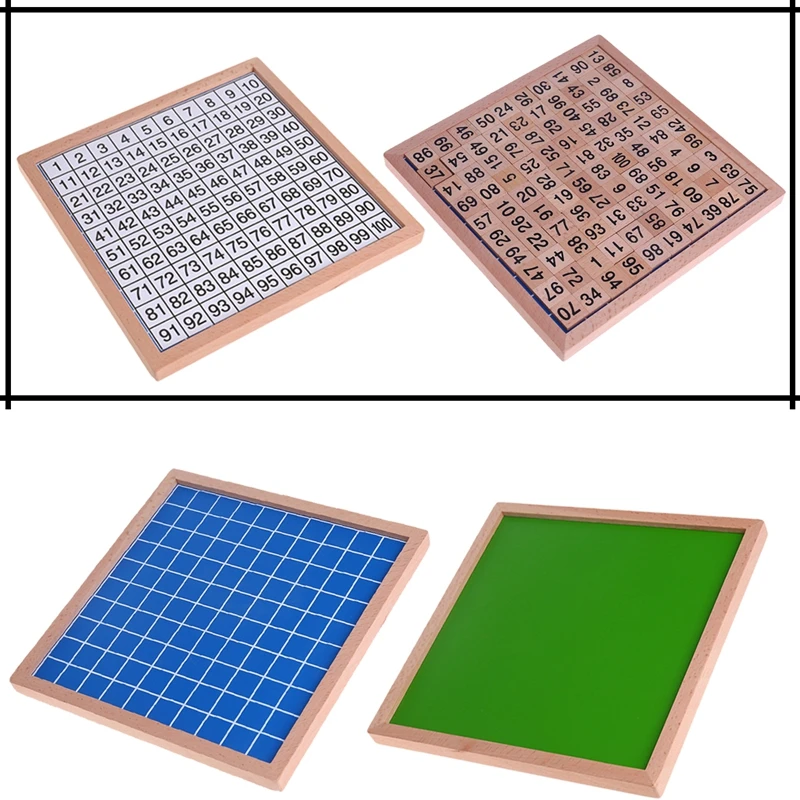 Wooden Montessori Hundred Board Teaching Aids Math 1 to 100 Consecutive Numbers Counting Toy Gift