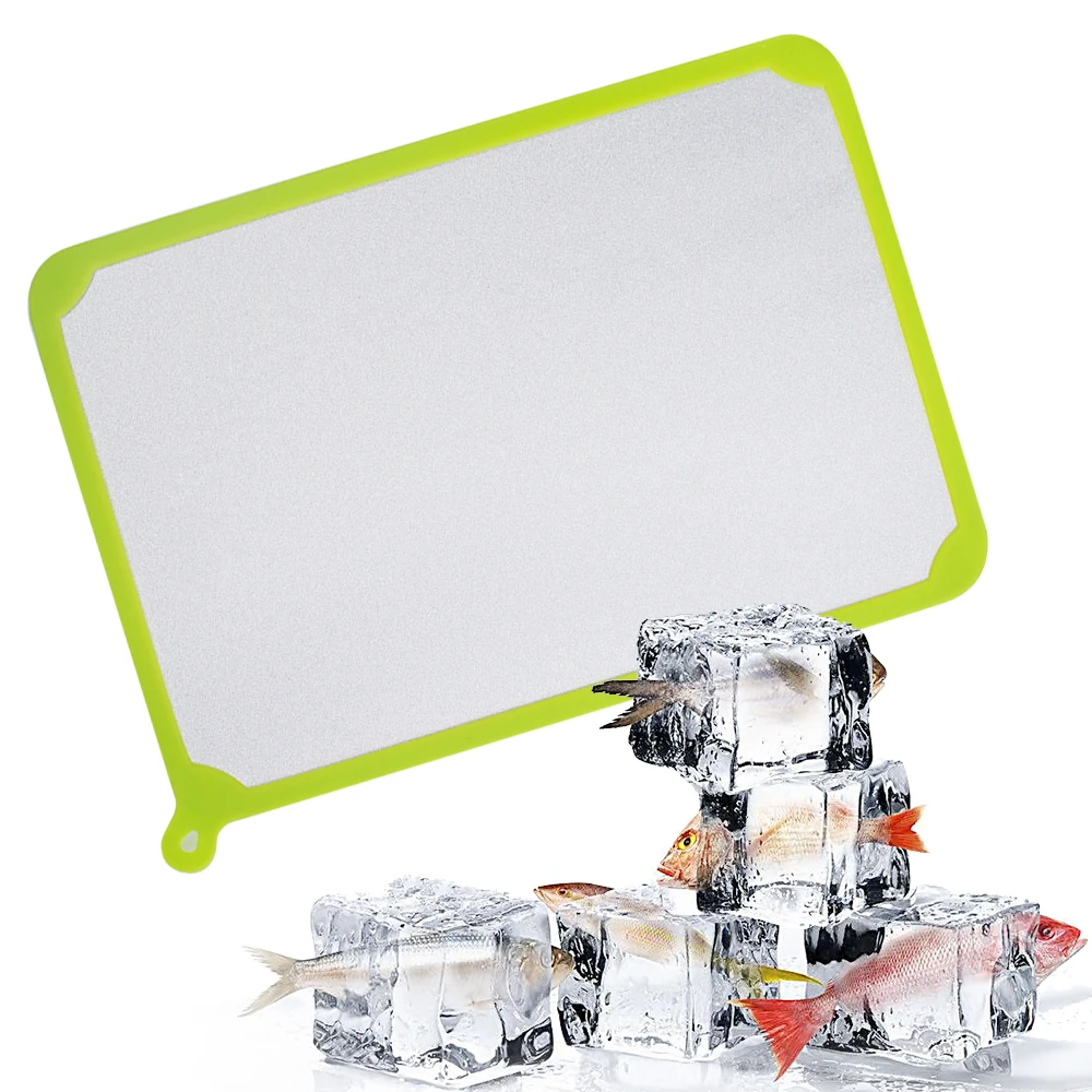 Kitchen Green Defrost Tray Thaw Frozen Food Plate Quick Time Safely Defrosting Small Kitchen Tools