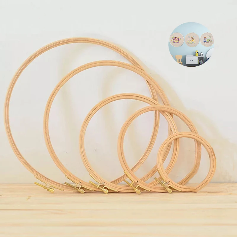 

5Pcs Embroidery Hoop 10-26cm Circle Round Bamboo Hoops Kit Art Craft Cross Stitch Chinese Traditional Sewing Tool