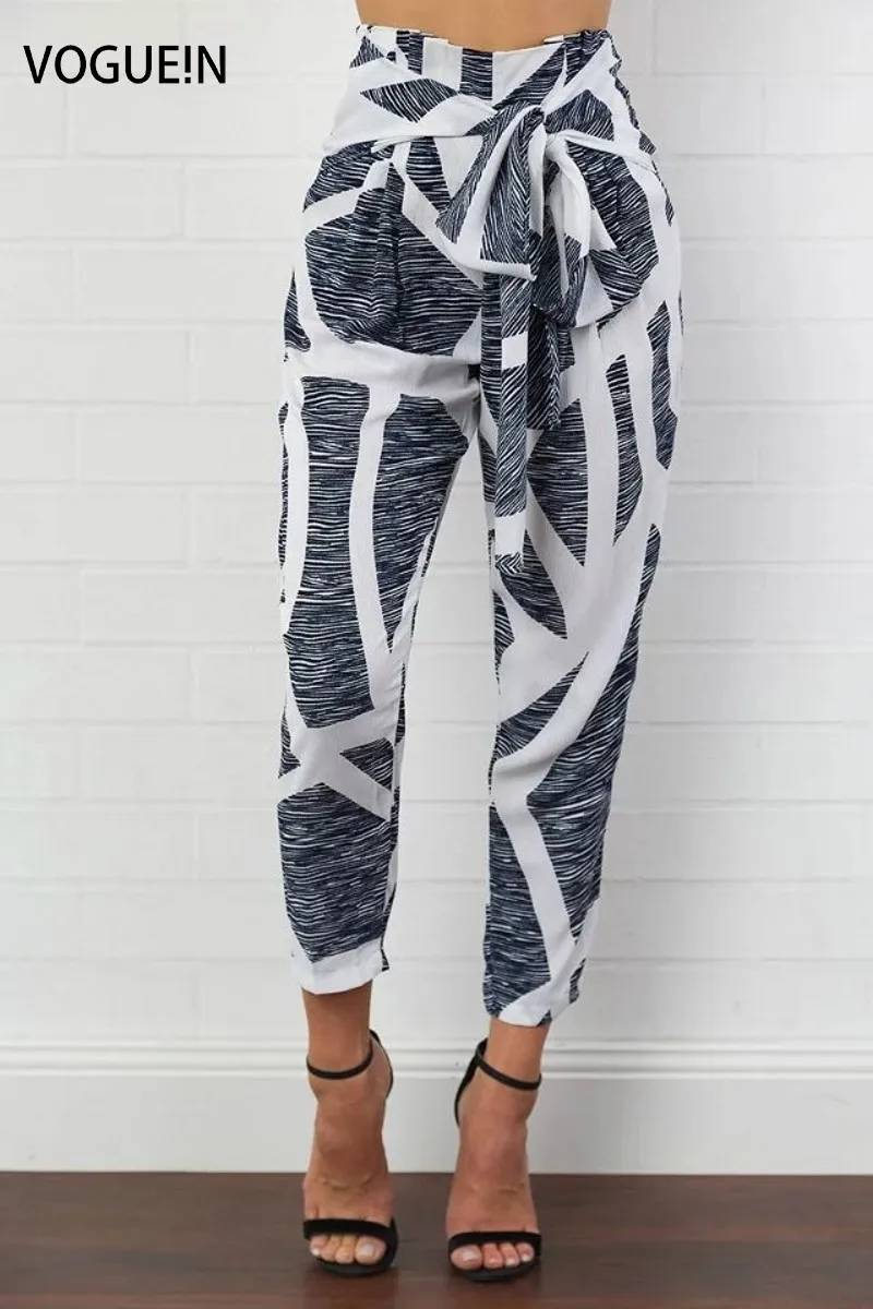 VOGUE! N Nieuwe Womens Dames Zomer Fashion Gedrukt Casual Riem Cropped  Broek Broek Maat SML Groothandel|cropped pants|fashion trouserspants  trousers - AliExpress
