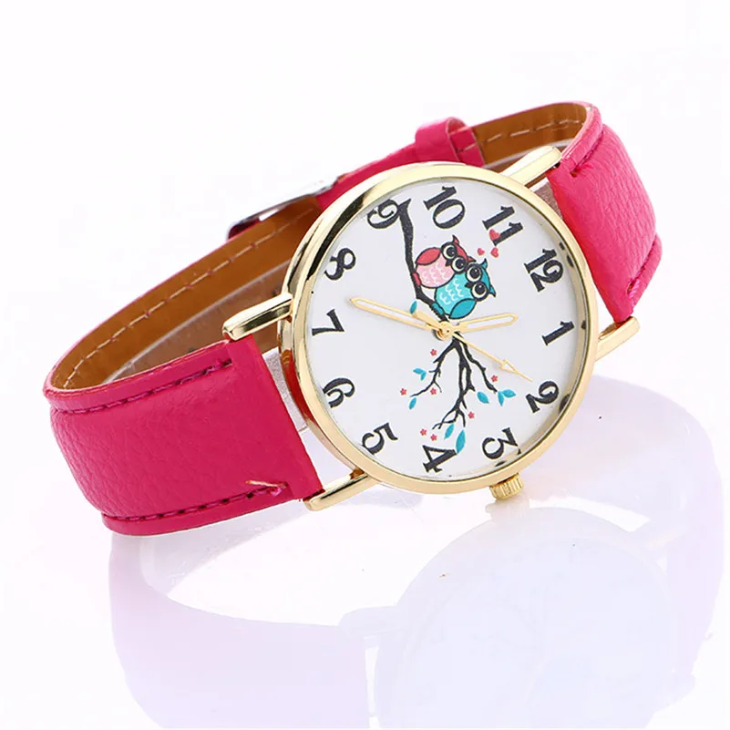 Fashion watch women casual watches Cute Owl Pattern leather watch strap alloy Quartz Analog Wrist Watch clock Reloj mujer M21 (6)
