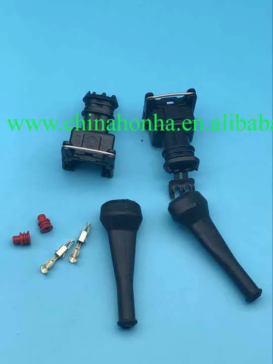 

For Tyco Amp 2 Pin female waterproof electrical auto wire harness connector DJ7023-3.5-21 with rubber boot for Bosch