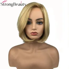 StrongBeauty женские прямые парики средней длины синтетический парик монолитный волос