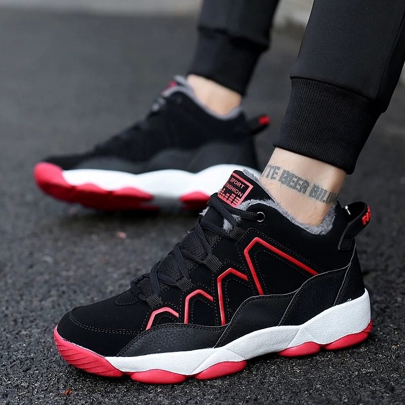 

CNFIIA Shoes Women Sneakers Plus Size 41 42 43 44 45 Black Fur 2018 Winter Warm Female Shoes Casual Lace Up Quality Anti-Slip