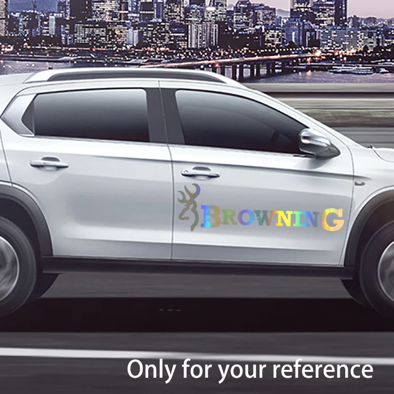 Browning Hunt Deer Buck Chasse Car Sticker Vinyl Car Decal 22.86.3cm BlackSilverLaser (5)