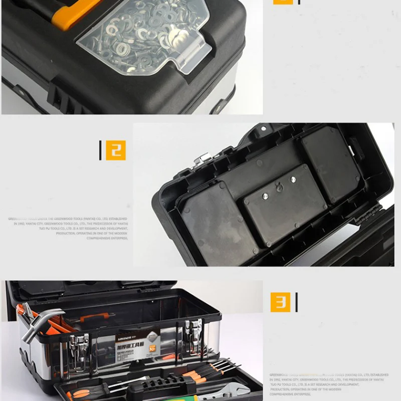 Multi-Function Toolbox Home Vehicle Maintenance Hand-Held Art Portable Hardware Storage Box Repair Tool Box Case