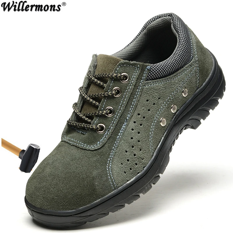 

Breathable Men's Steel Toe Outdoor Work Shoes Boots Anti-slip Men Puncture Proof Safety Shoes