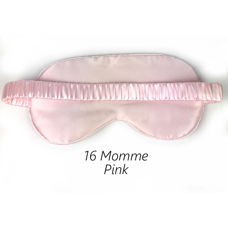 Натуральный шелк тутового шелкопряда маска для век для сна мягкая гладкая прочная наполненная шелковой ватой для хорошего сна оснастка путешествия - Цвет: 16 Momme Pink