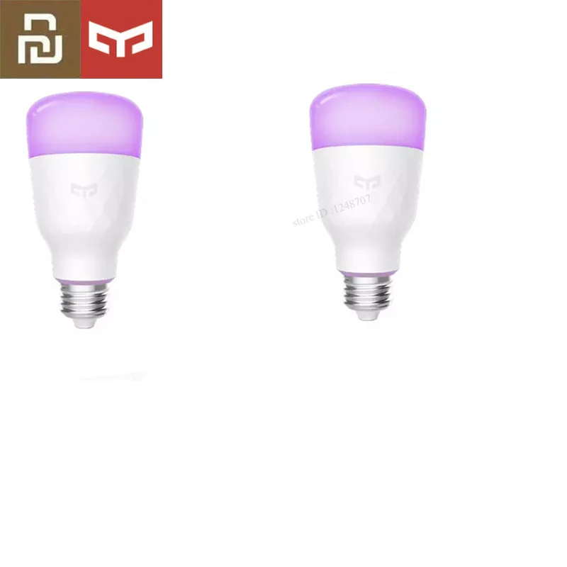 2pcs Color Обновленная версия) крепление для спортивной камеры Xiao mi jia yeelight Смарт светодиодный лампы Красочный 800 люмен 10 Вт E27 лимон умная лампа для mi home приложение - Цвет: 2pcs Color