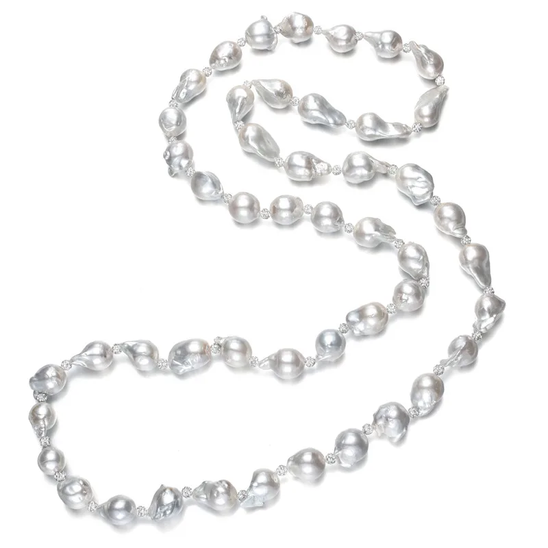 12-14mm 90cm long painted baroque shape pearl necklace