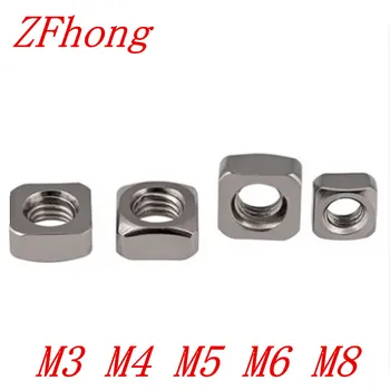 

50pcs 20pcs 10pcs DIN557 M3 M4 M5 M6 M8 A2 Stainless Steel Metric Square Nuts