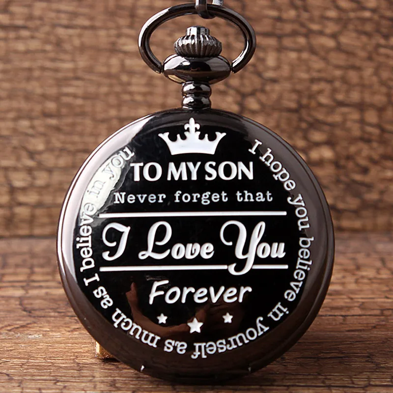 Винтажные кварцевые карманные часы с надписью I LOVE YOU черное ожерелье подвесные