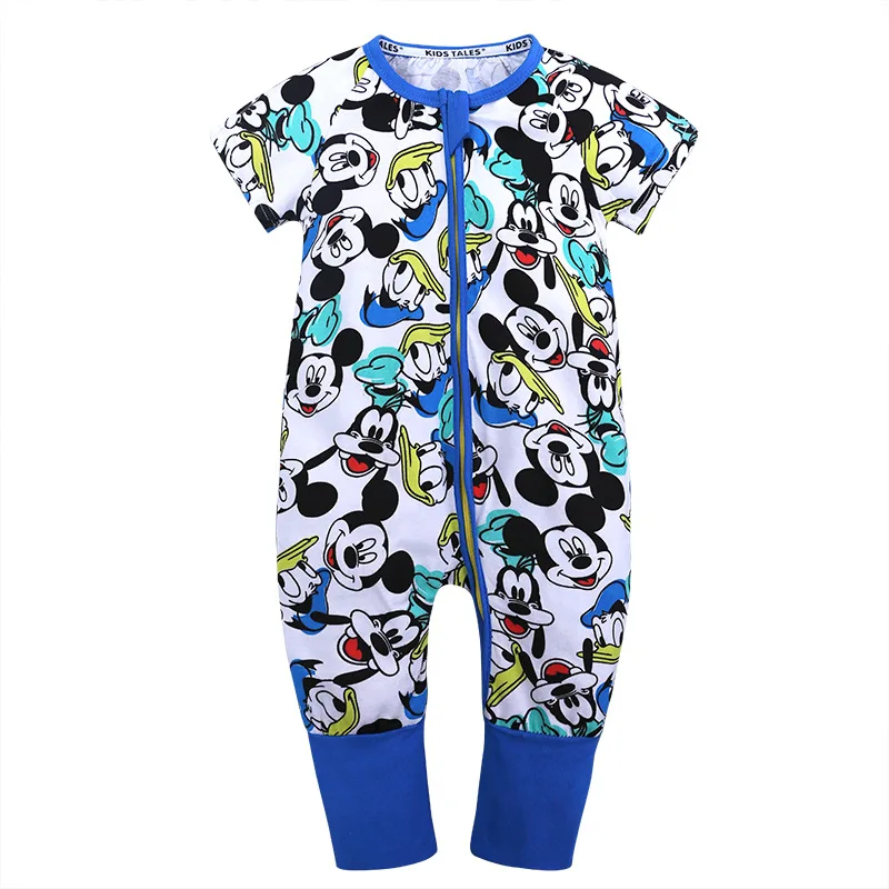 Disney детские комбинезоны летние комплекты одежды для малышей с героями мультфильмов хлопковые комбинезоны с Микки Маусом для маленьких мальчиков комбинезоны с Минни Маус для маленьких девочек - Цвет: F