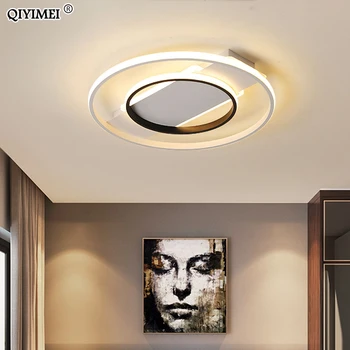 

Modern LED Ceiling Lamp for Bedroom Kitchen Surface Mount Flush Panel Light white with black frame indoor lighting fixtures