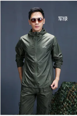 Хит, летняя куртка для походов на открытом воздухе, Женская Мужская Солнцезащитная легкая быстросохнущая куртка, тонкие куртки для кемпинга, рыбалки - Цвет: Green man