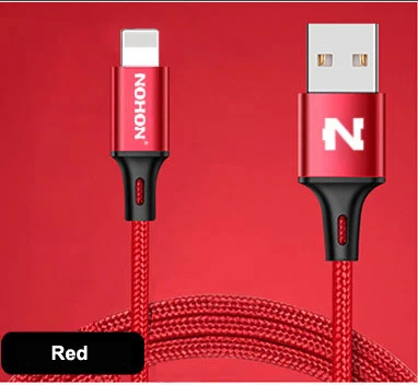 NOHON 8-контактный USB кабель для быстрой зарядки и синхронизации данных для iPhone 7, 7 Plus, 6, 6S Plus, iOS 10, 9, 8, iPad, Кабели USB для мобильных телефонов - Цвет: Red