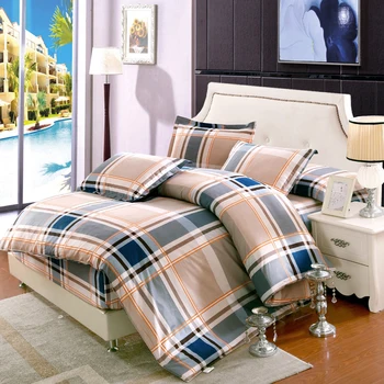 

Gray striped and plaid bedding sets simple modern style bed sheet queen king full twin size cotton duvet cover sets fitted sheet