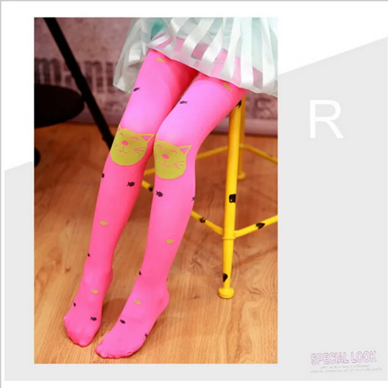 1 пара бархатные колготки для девочек с рисунком кошки и рыбы|kids tights|designer kids tightsgirl