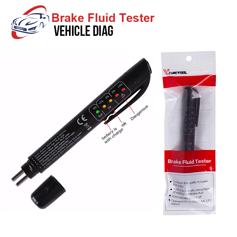 Mini Brake Fluid Tester Pen with 5 LED Auto Tester car brake fluid