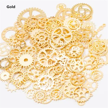 

GOINHOT 200g/lot Vintage Steampunk Gear Charms Wheels Pendant Jewelry Accessories