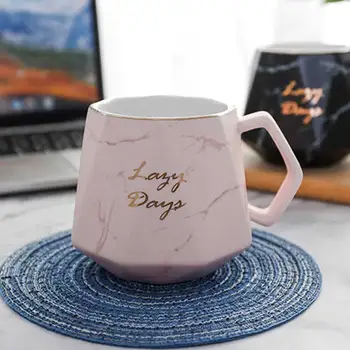 

Nordic Mug Cup Marble Texture Ceramic Large Capacity Coffee Tea Drinking Cup Creative Ceramic Cup Diamond Business Mug H99F