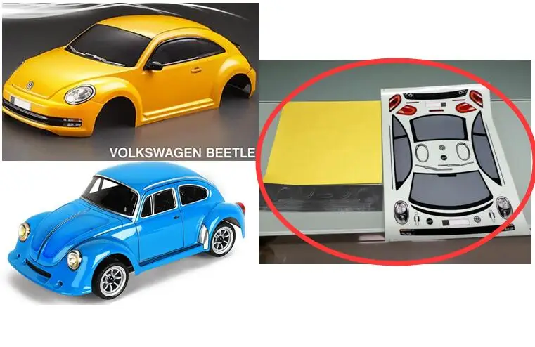 1/10 Scale Onroad Drift RC Car 195 мм Volkswagen Beetle прозрачные наклейки/наклейки|Детали и