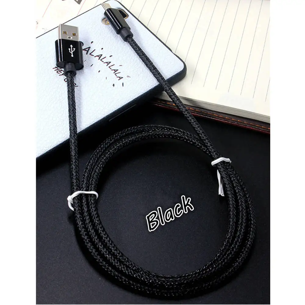 1/2/3 Meter Braided Micro USB Charging Cable For iPhone 5 5S 6S 7 8 Plus X Android Type-C Long Mobile Phone Charger For xiaomi 8 - Тип штекера: Black