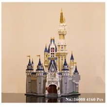 H HXY IN STOCK 16008 4160Pcs Cinderella Princess Castle Model Building Kits Block Bricks font b