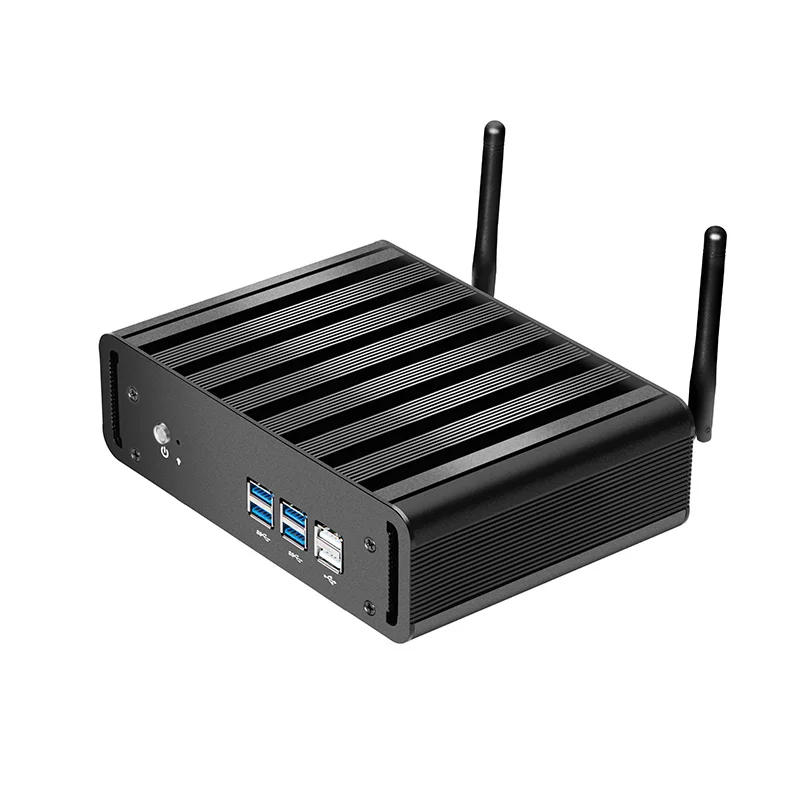 Безвентиляторный мини ПК Intel Core i7 5500U i5 5200U i3 5005U Windows 10 HTPC HDMI VGA 300 Мбит/с WiFi 6* USB Компактный настольный ПК