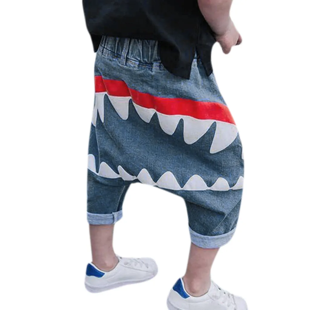 

ARLONEET modis baby boy jeans 2019 clothes Cartoon Shark Harem Jeans Denim Pants Trousers roupa infantil masculino jeans garcon