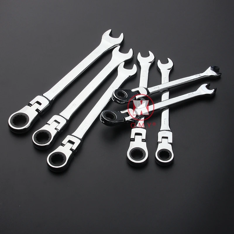 

Professional Flexible Head Ratchet Wrench Combination Spanner Set Universal Wrench for Car Repair Tools CR-V Steel,6-24mm