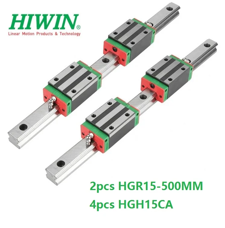 2 шт. 100% Оригинал Hiwin Линейная направляющая HGR15 500 мм + 4 HGH15CA или HGW15CC линейный