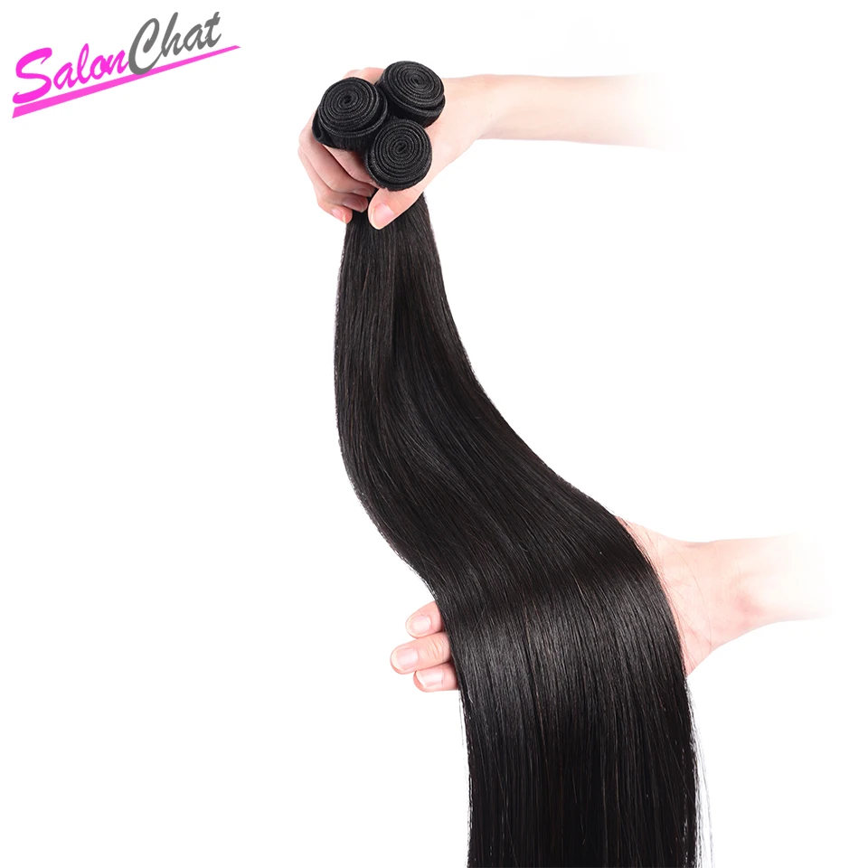 

8-60" Brazilian Straight Hair Weave Bundles 26 28 30 32 34 40 50 Inch Bundles Deals SalonChat 100% Remy Human Hair 3/4 Pcs
