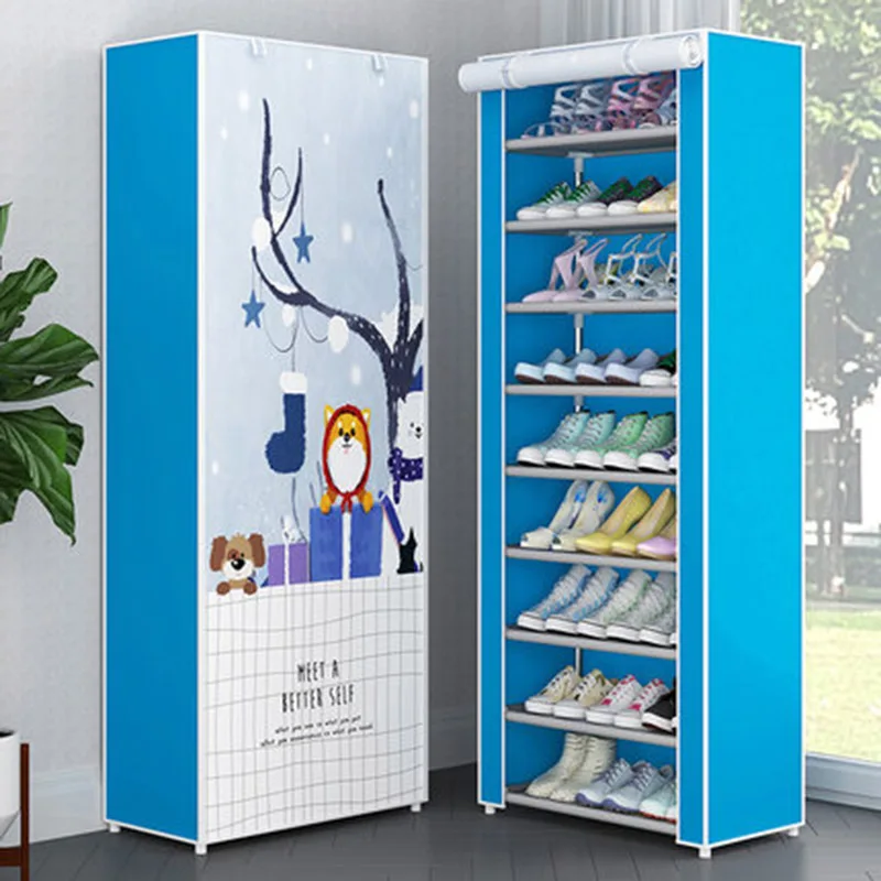 متعددة طبقة القماش خزانة خذاء المعيشة غرفة الغبار واقية الجمعية DIY تخزين الرف رف الأحذية المنزل الأثاث