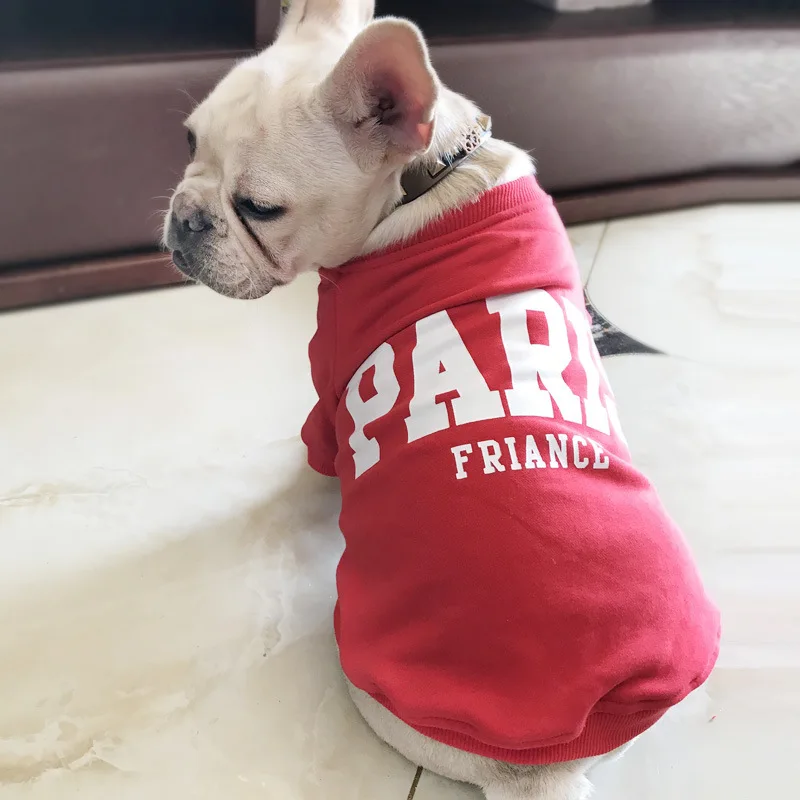 

Paris Pet Dog Clothes French Bulldog Spring Warm Cotton Sweatshirt Dog Cat Sportwear Coat Jacket roupas para cachorro S-4XL XQ28