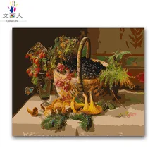 Натюрморт картина маслом по номерам Фруктовая корзина картины по номерам модульная Картина на холсте с нарисованными комплектами посылка