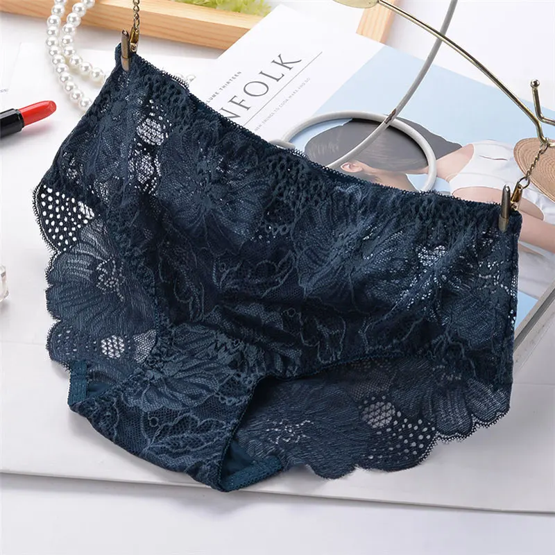 Women's high quality sexy lace Panties Mid-Rise waist briefs women Lingerie hollow underpant women's briefs and underwear