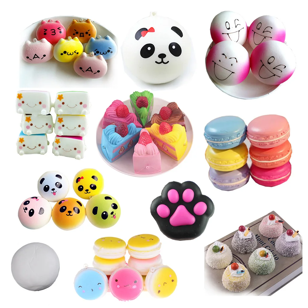 

Cute Mini Squishy Cat Seal Panda Ice Cream Phone Straps Slow Rising Soft Press Squeeze Kawaii Bread Cake Kid Toy DIY Accessories