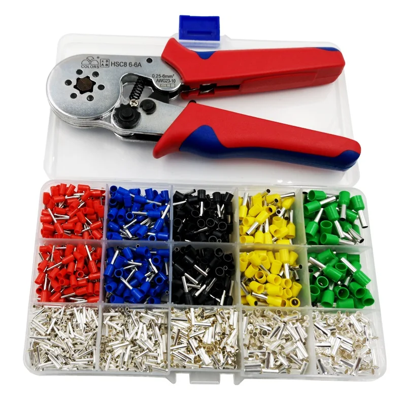 

Self-Adjustable Crimping Plier + Crimping Terminals Sets AWG23-7 Wire Cable Tube Terminals Crimping Pliers Multi Hand Tools