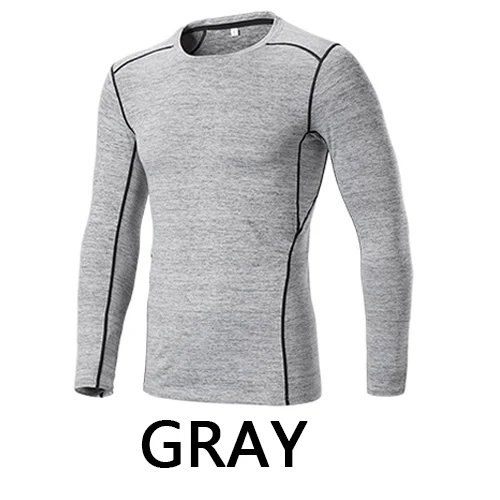 Рубашка Homme, для бега, для детей, компрессионные, быстросохнущие, с длинным рукавом, для бега, облегающие топы, футболки для спорта, для мальчиков, для фитнеса, для тренажерного зала, футболки - Цвет: grey