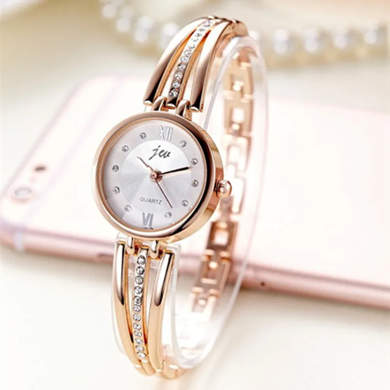 ROSE GOLD Новинка, модные женские часы, стразы, роскошный бренд, браслет из нержавеющей стали, часы для девушек, кварцевые, под платье, часы, reloj mujer - Цвет: ROSE GOLD