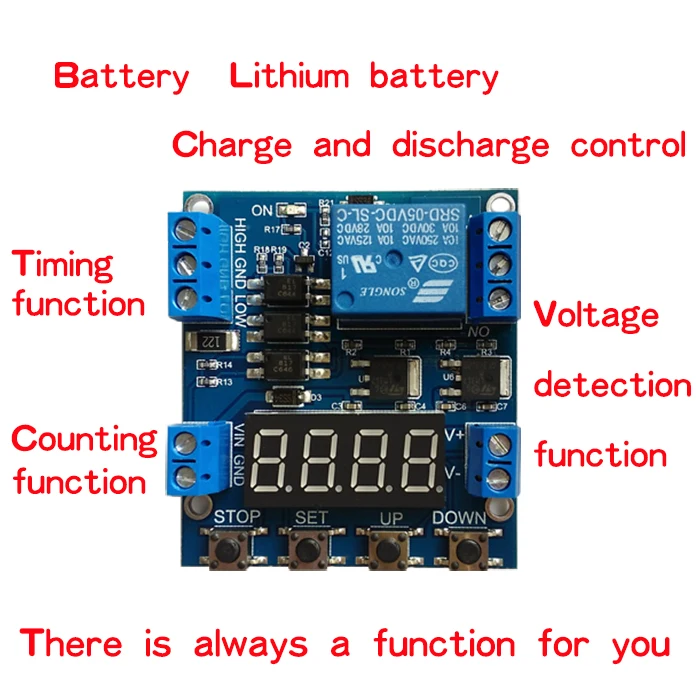 XY-J05 модуль задержки таймер Задержка запуска выключения напряжения верхний нижний Обнаружение ограничения циклический подсчет времени контроль заряда батареи